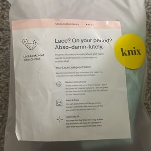 Knix lace leakproof bikini 3 pack
